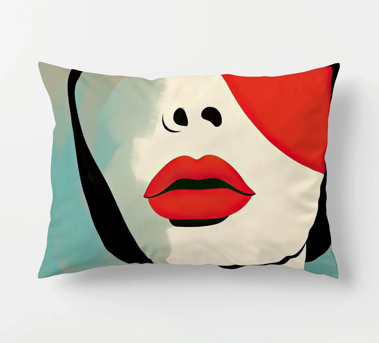 Abstract female face decorative cushion by Imagine