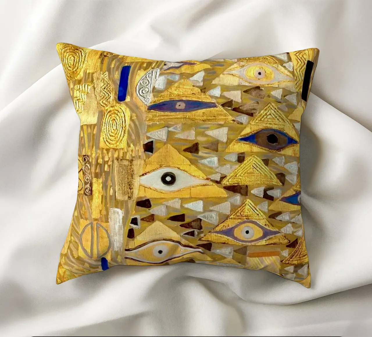 "Adele Bloch-Bauer I" di Klimt (particolare) - Secolo d'oro, Eye Sym cuscino da ClubArt