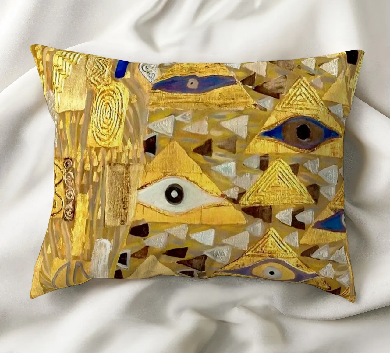 "Adele Bloch-Bauer I" di Klimt (particolare) - Secolo d'oro, Eye Sym cuscino da ClubArt