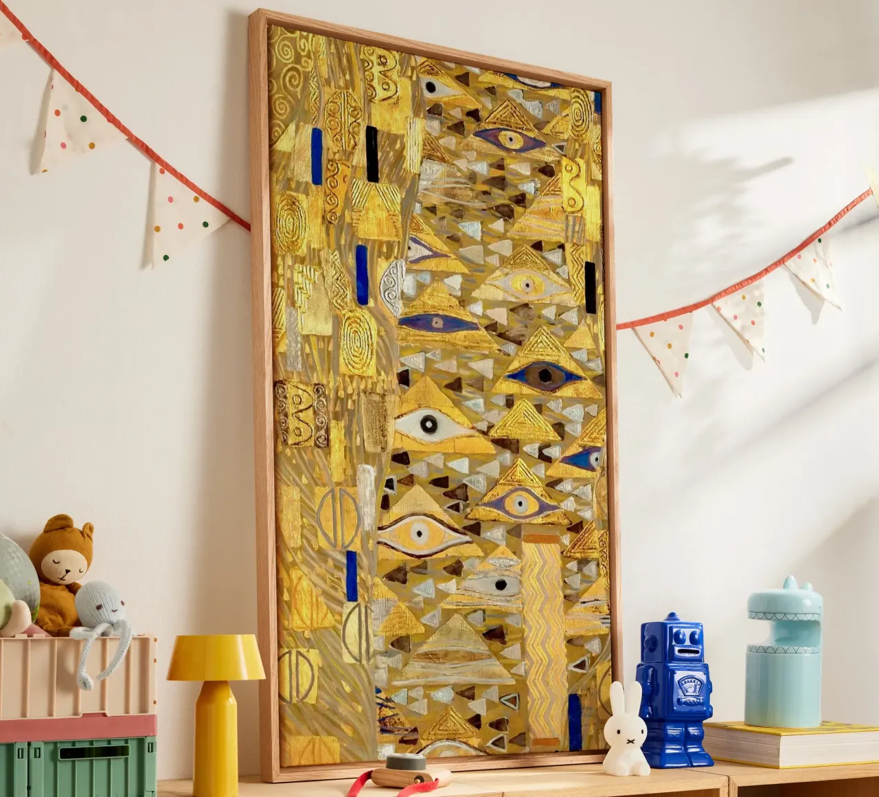 "Adele Bloch-Bauer I" di Klimt (particolare) - Secolo d'oro, Eye Sym tela con Cornice a cassetta da ClubArt