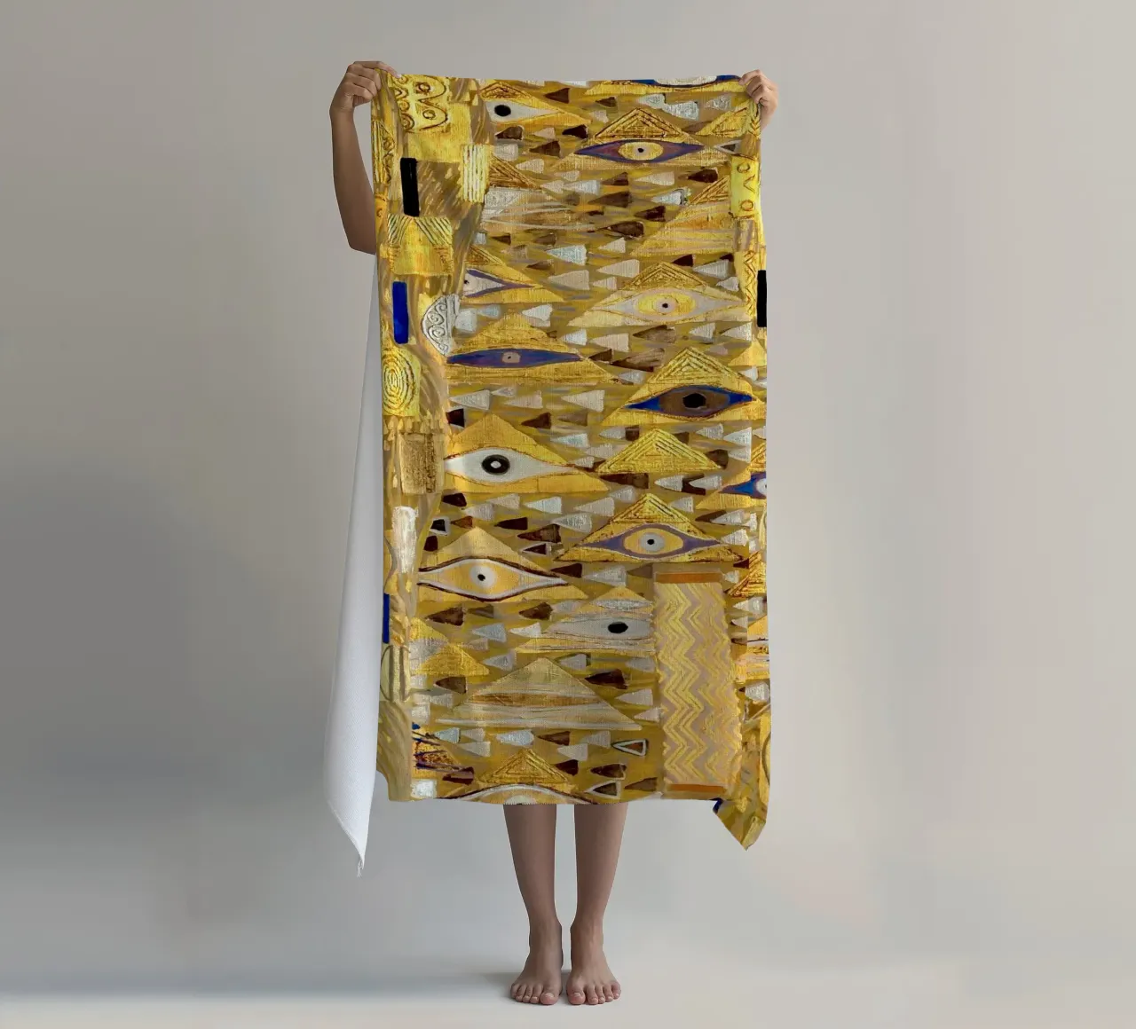 "Adele Bloch-Bauer I" di Klimt (particolare) - Secolo d'oro, Eye Sym telo mare da ClubArt