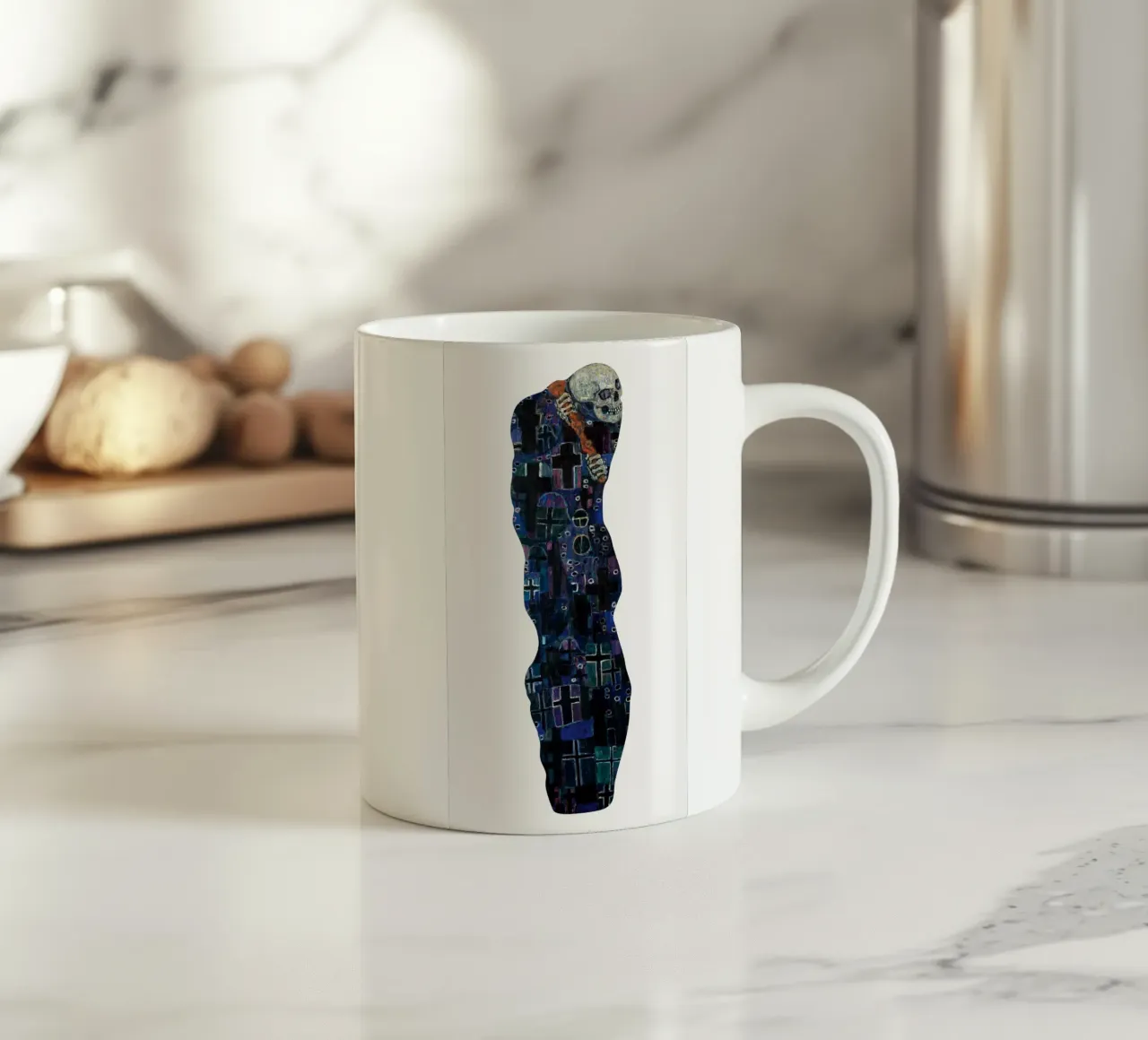 "Morte e vita" (Morte) di Klimt - Simbolismo, macabro, espe tazza in ceramica da ClubArt