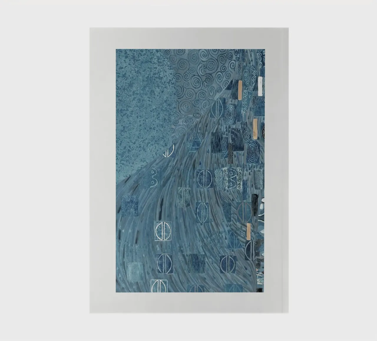 Klimt Inspired - Blue Wave Abstract, Art Nouveau Pattern, Tr notebook by ClubArt