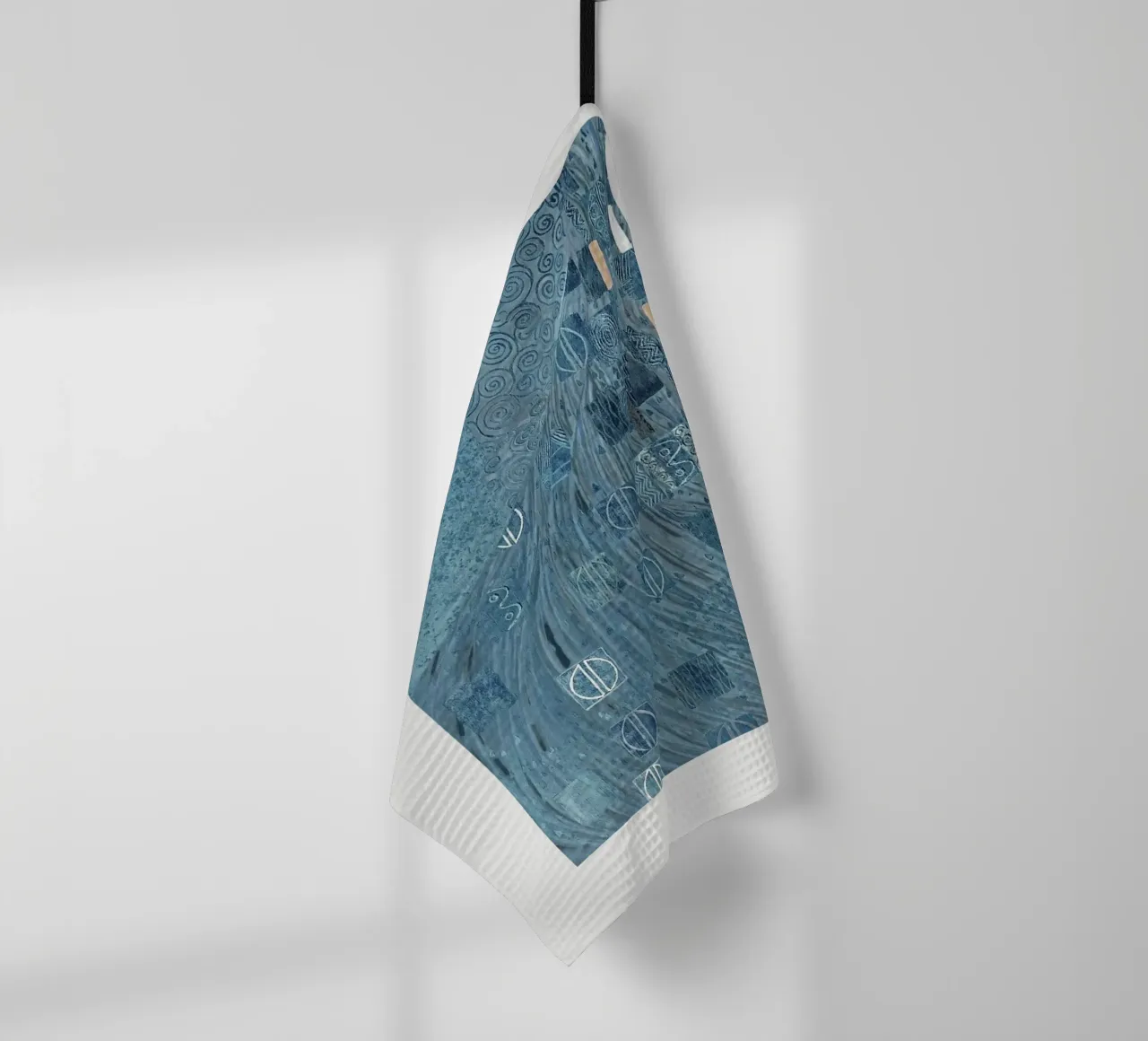 Klimt Inspired - Blue Wave Abstract, Art Nouveau Pattern, Tr torchon de ClubArt