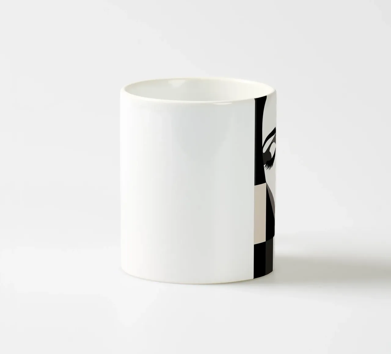 Abstraktes weibliches Gesicht Keramik Tasse von Imagine