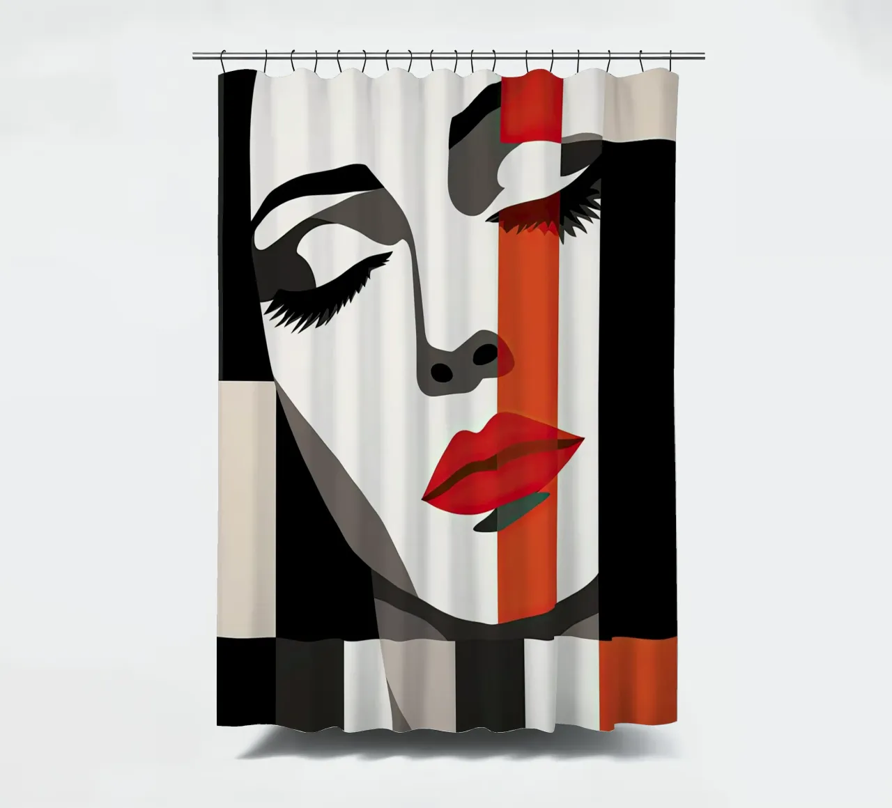 Abstract female face shower curtain by Imagine