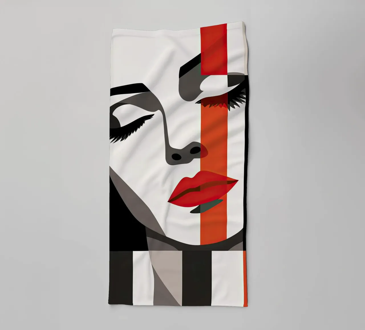 Abstract female face towel by Imagine