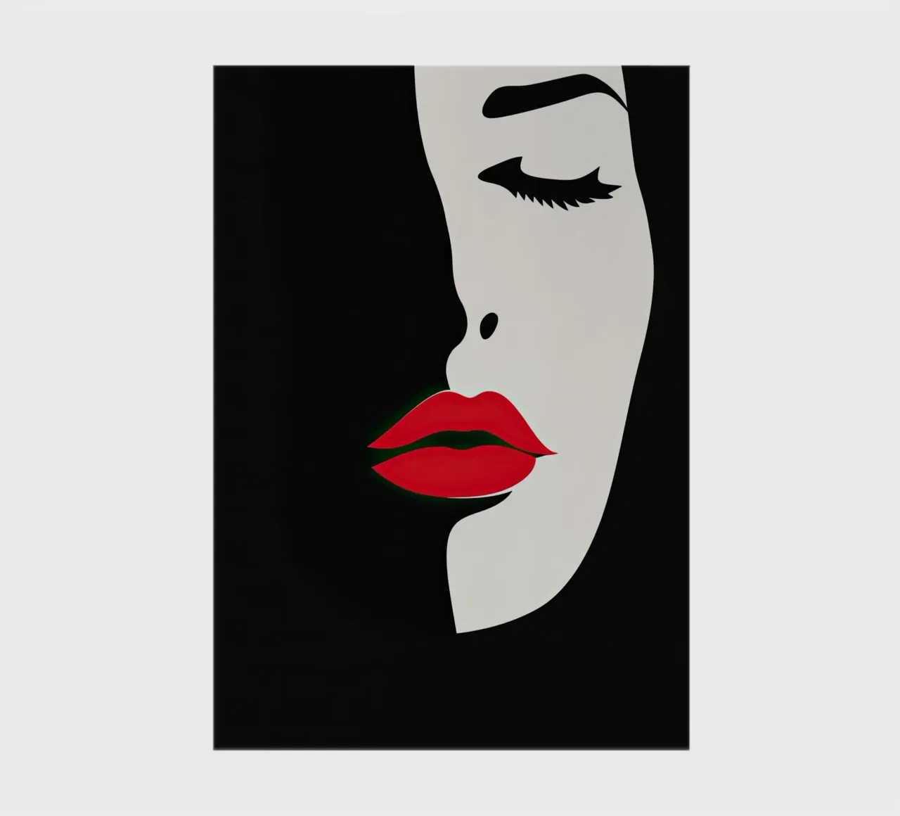 Abstract female face in white, black and red notebook by Imagine