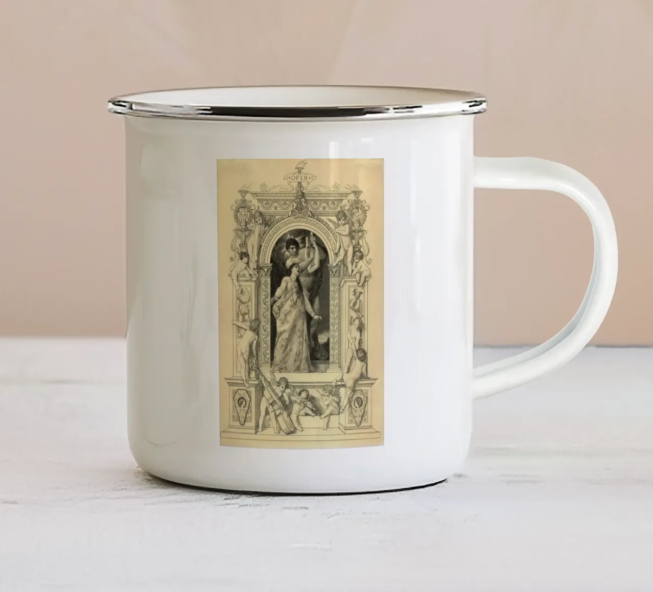 L'"Opera" di Klimt: allegoria, stile rinascimentale, stile del primo maestro. tazza in smalto da ClubArt