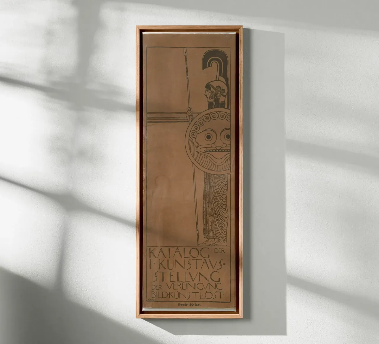 Klimts 1e Secessieposter - Art Nouveau, Grafisch ontwerp, canvas met Baklijst van ClubArt