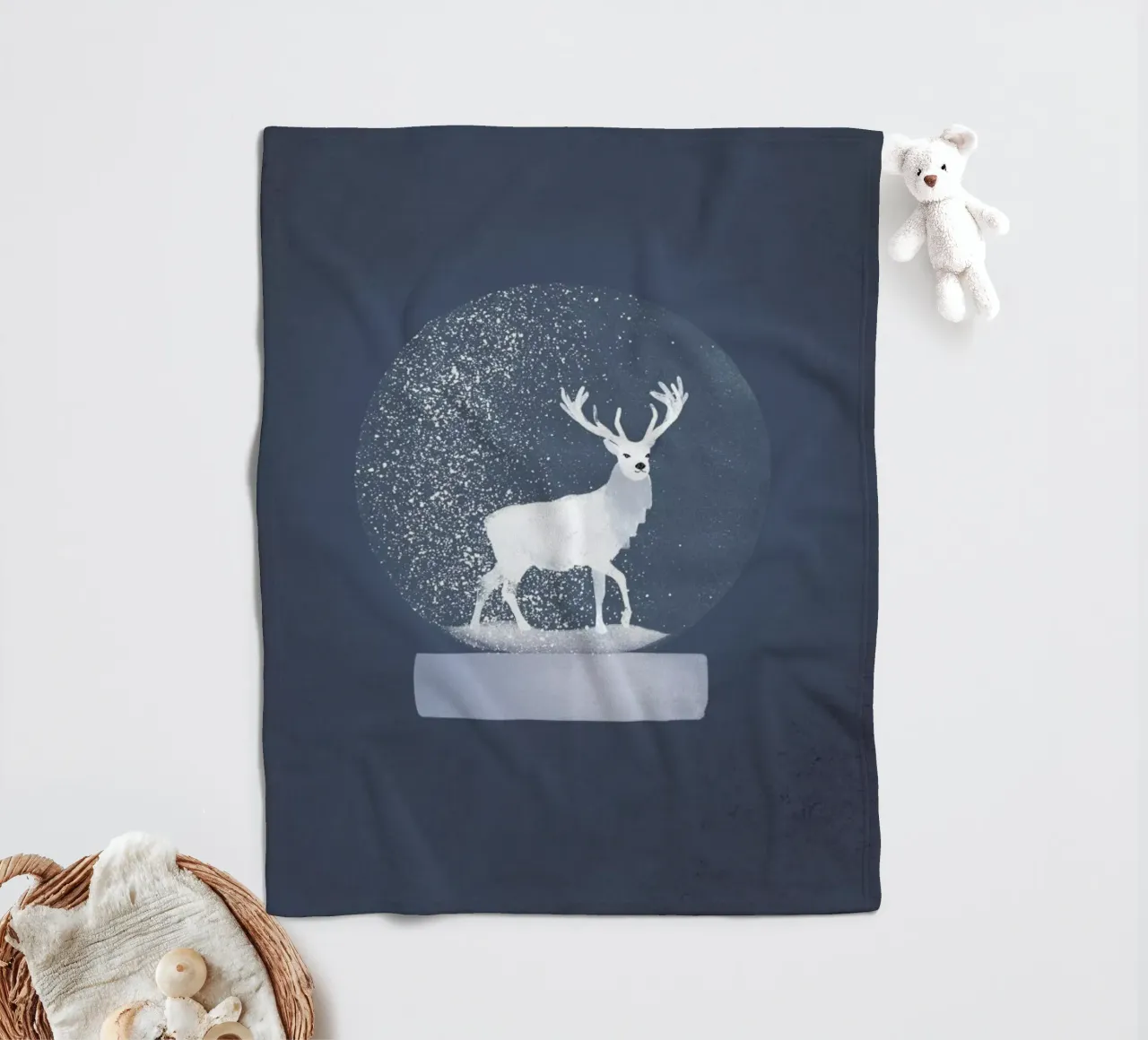 Snowglobe Deer coperta in pile da Goed Blauw
