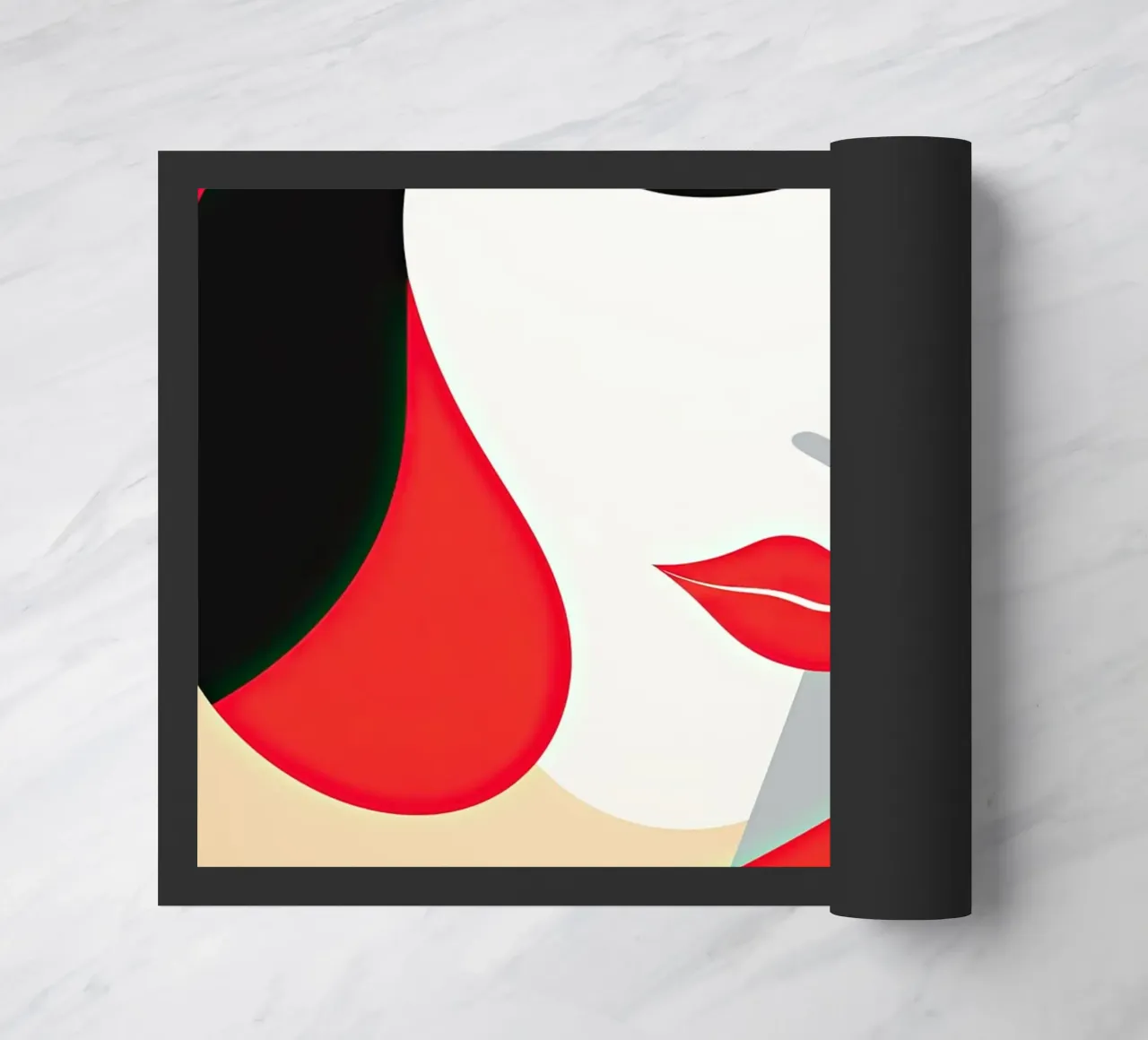 Abstract female face doormat by Imagine