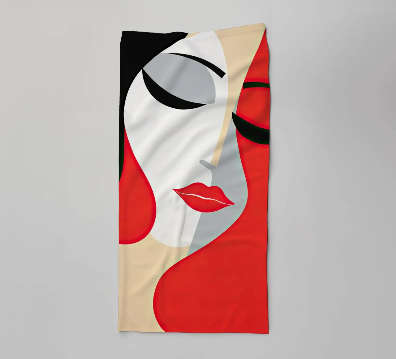Abstract female face towel by Imagine