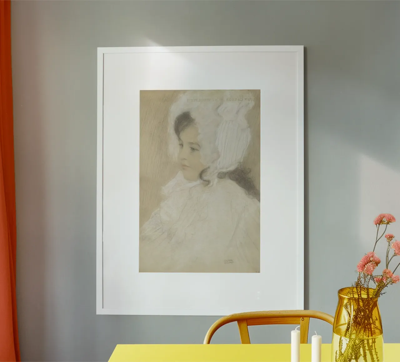 Le "Portrait d'une jeune fille" de Klimt - Enfance, Dessin, Douceur Ar poster de ClubArt