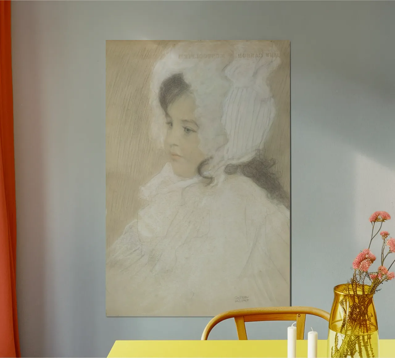 Le "Portrait d'une jeune fille" de Klimt - Enfance, Dessin, Douceur Ar poster de ClubArt