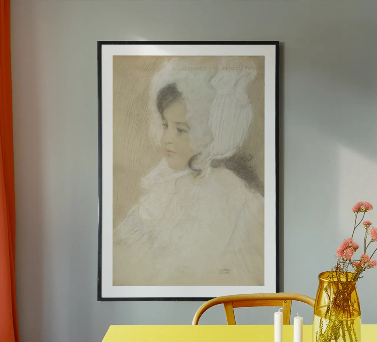 Le "Portrait d'une jeune fille" de Klimt - Enfance, Dessin, Douceur Ar poster de ClubArt