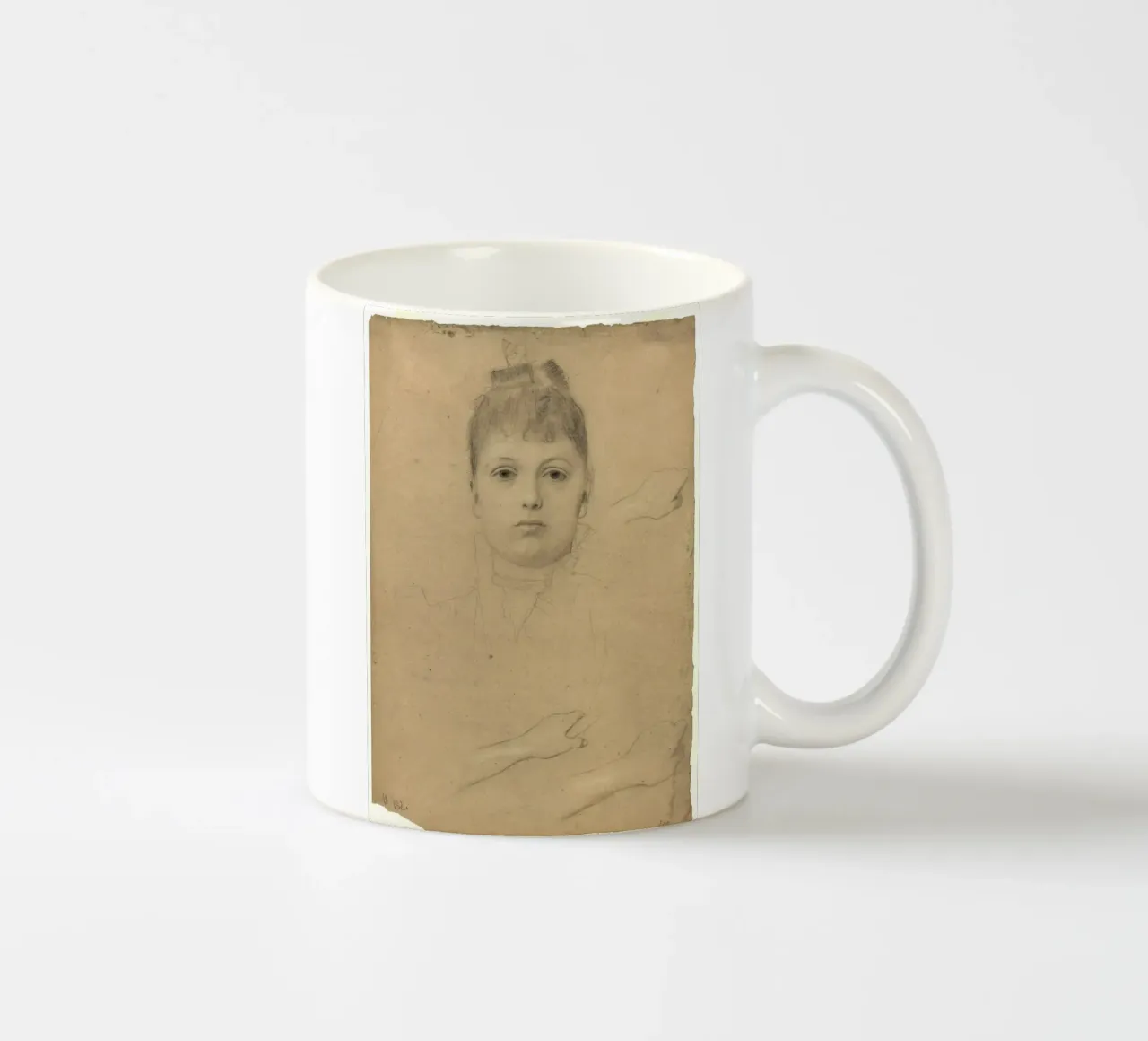 Klimt's "Portrait of a Woman" - Expressive Drawing, Early St ceramic mug by ClubArt