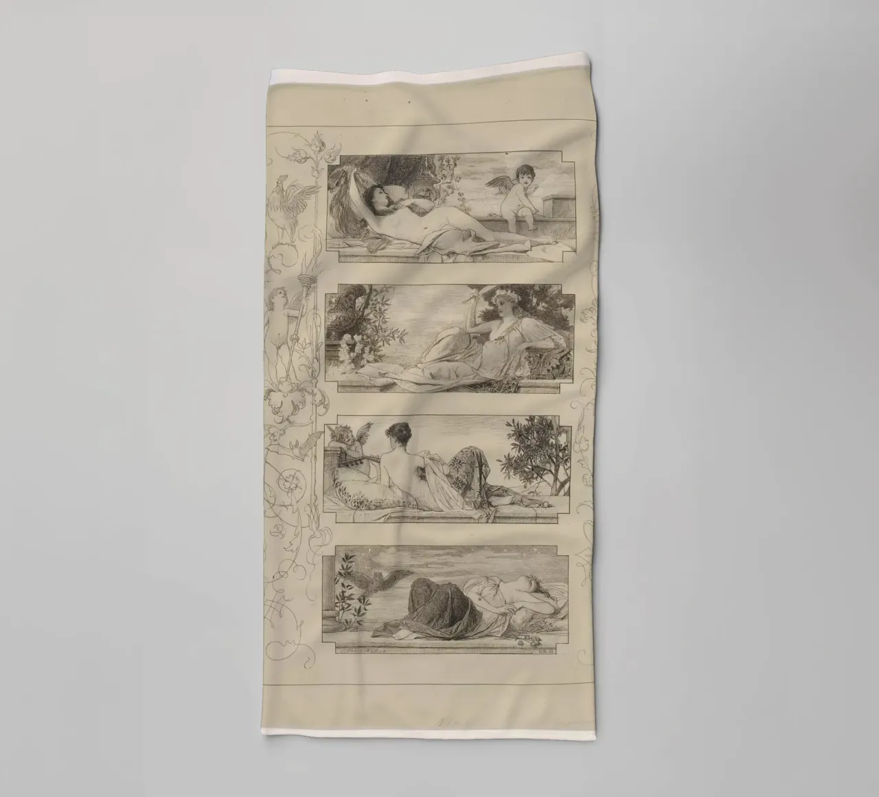 Klimt's "Four Times of Day" - Allegory, Early Work, Classica towel by ClubArt