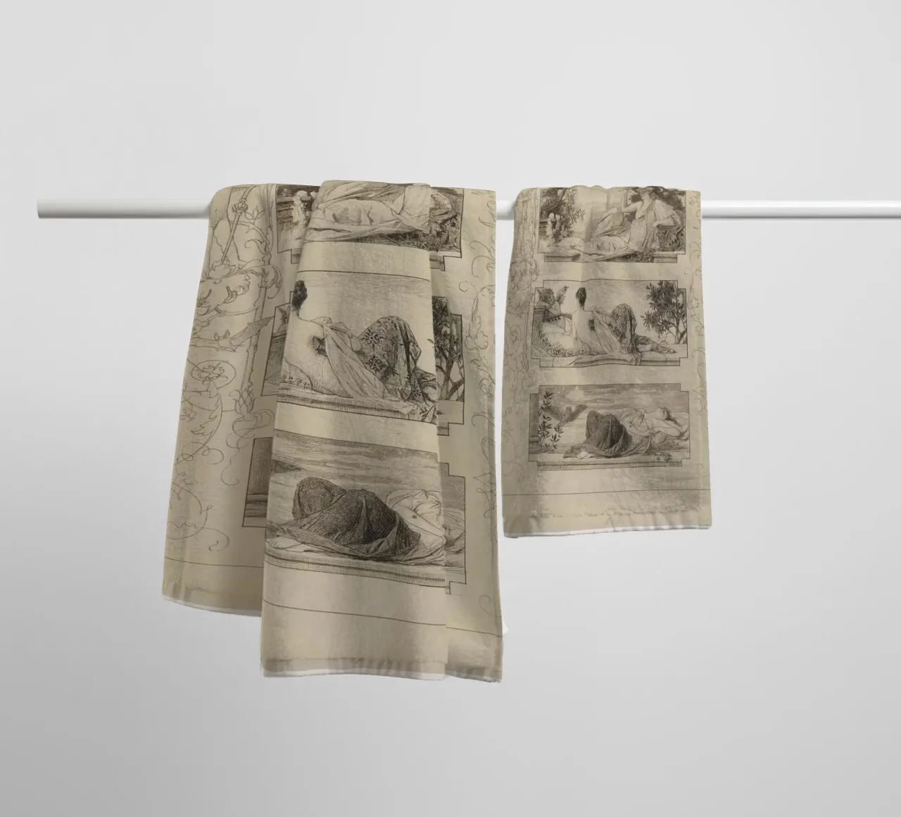 Klimt's "Four Times of Day" - Allegory, Early Work, Classica towel by ClubArt