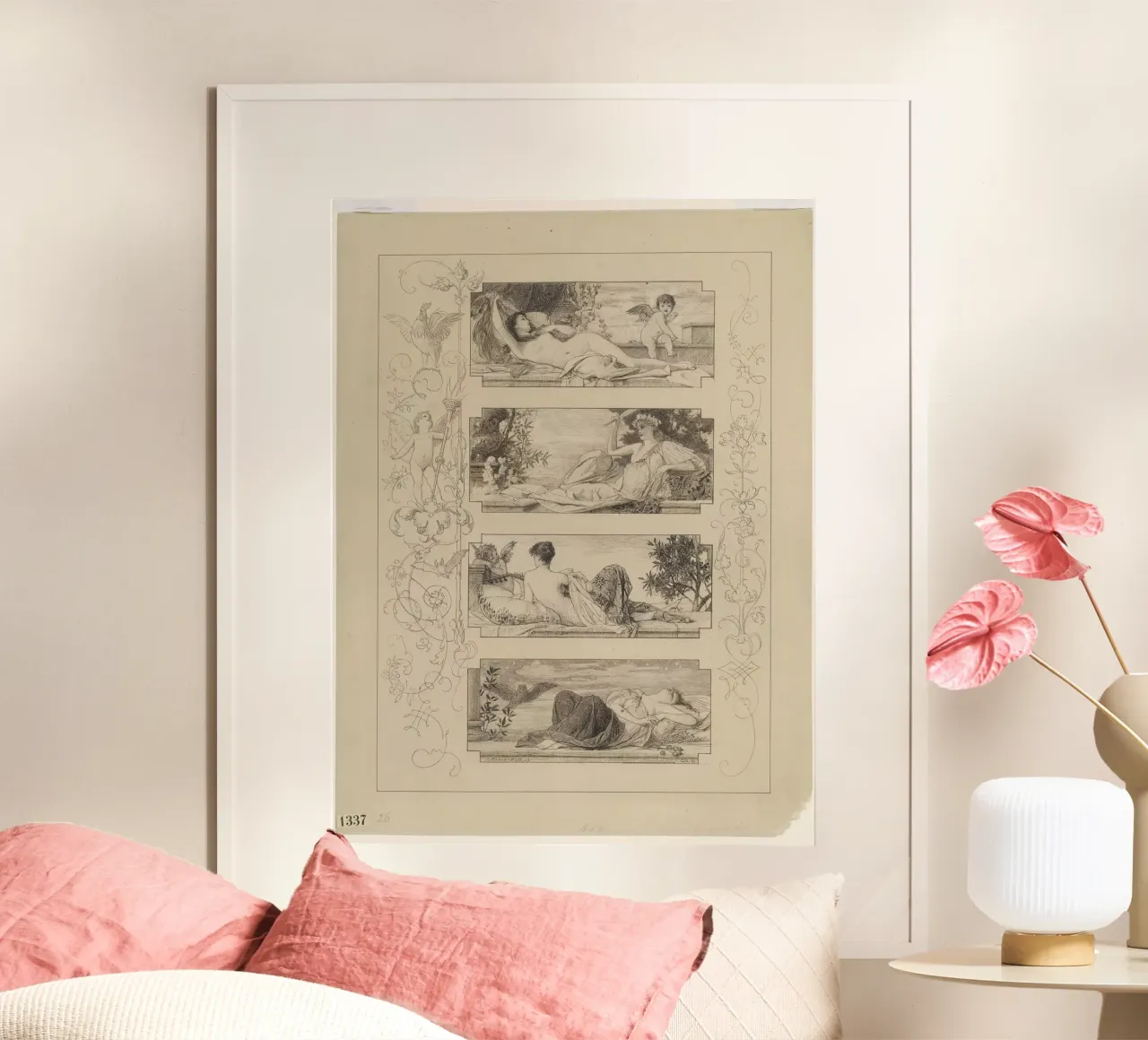 Klimts "Vier keer per dag" - Allegorie, vroeg werk, klassiek poster van ClubArt