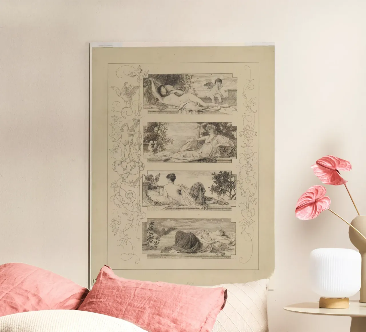 Klimts "Vier keer per dag" - Allegorie, vroeg werk, klassiek poster van ClubArt