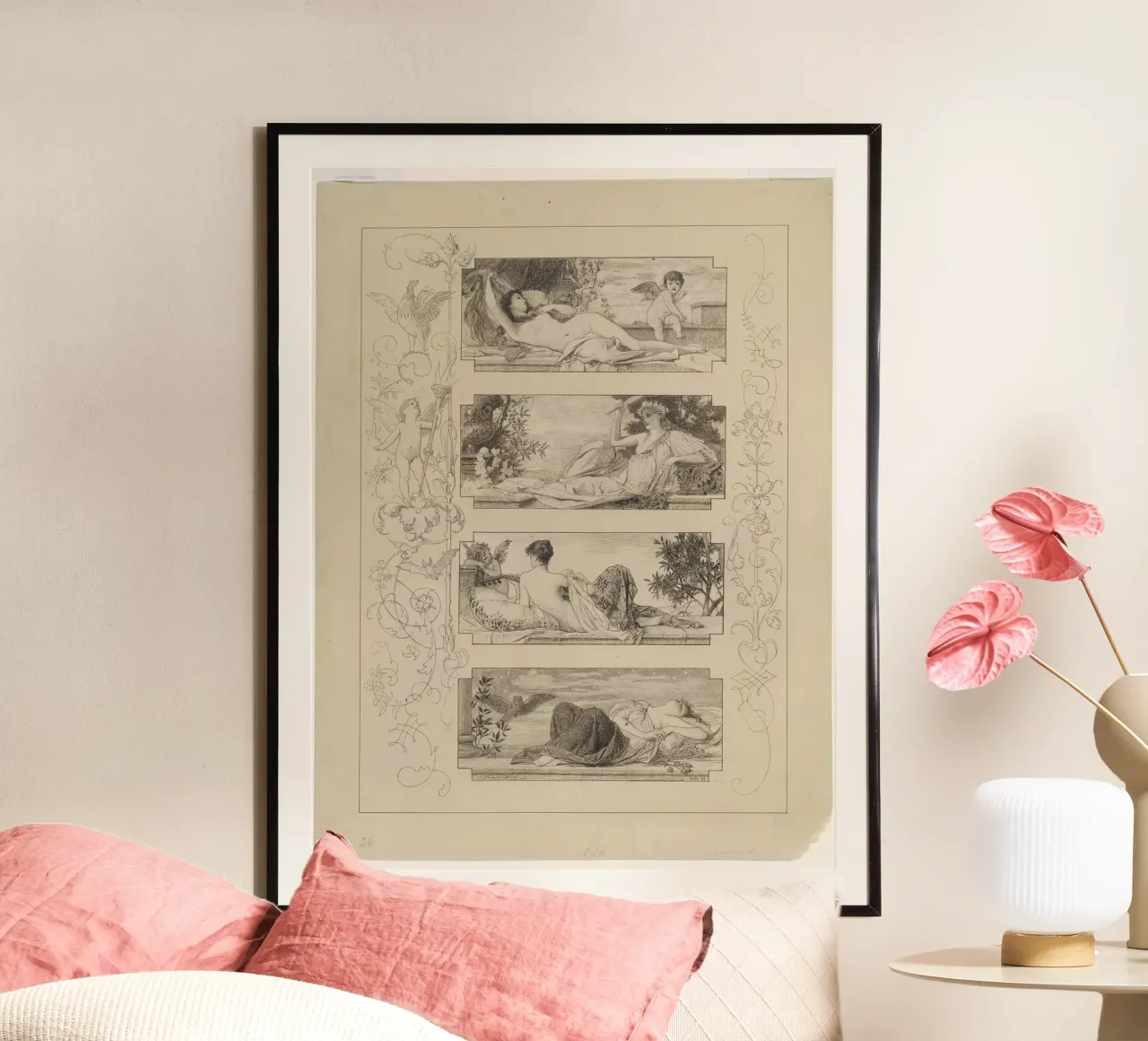 Klimts "Vier keer per dag" - Allegorie, vroeg werk, klassiek poster van ClubArt