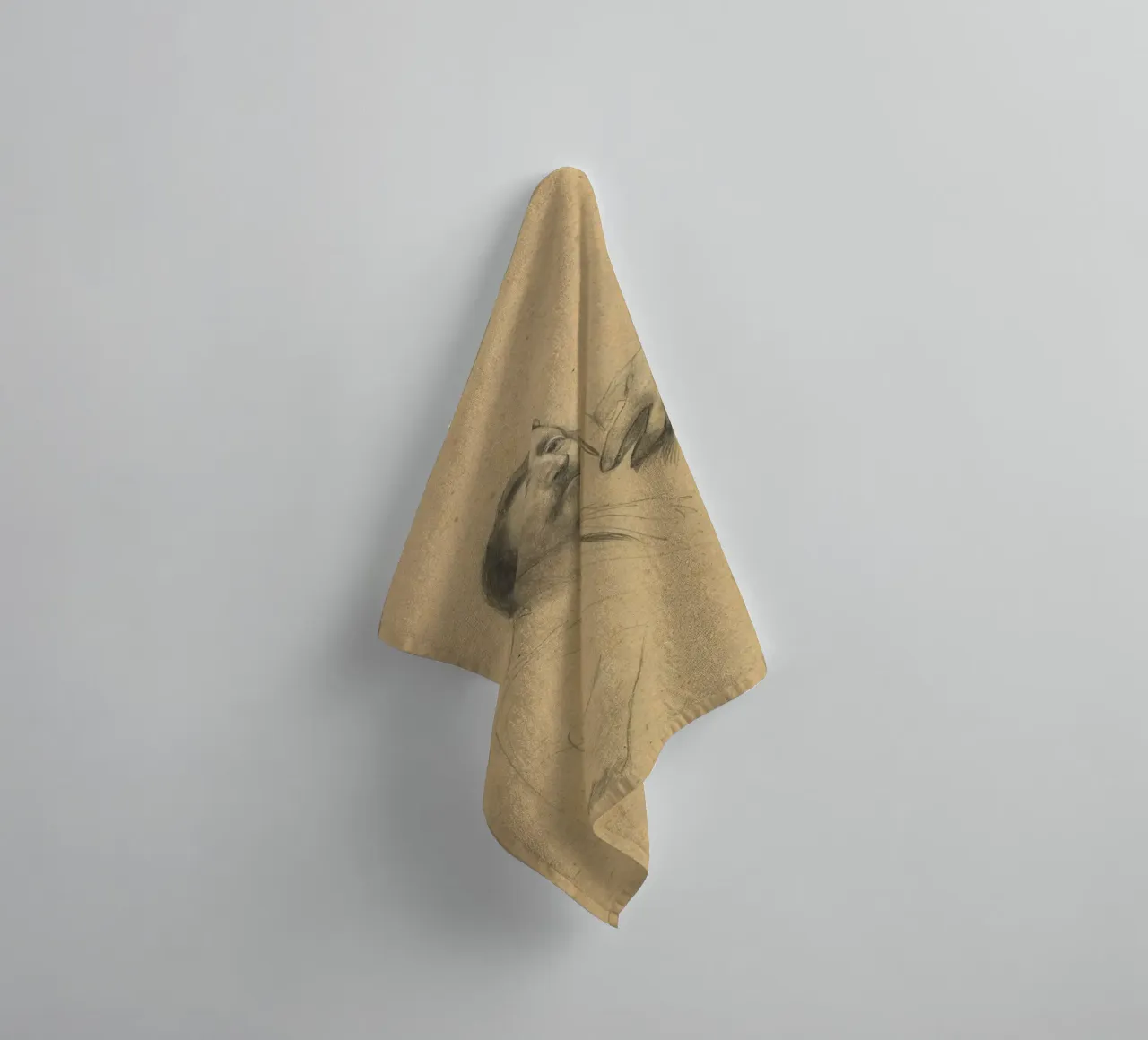 Klimt's "Man with Moustache & Hand Studies" - Figurative Dra towel by ClubArt