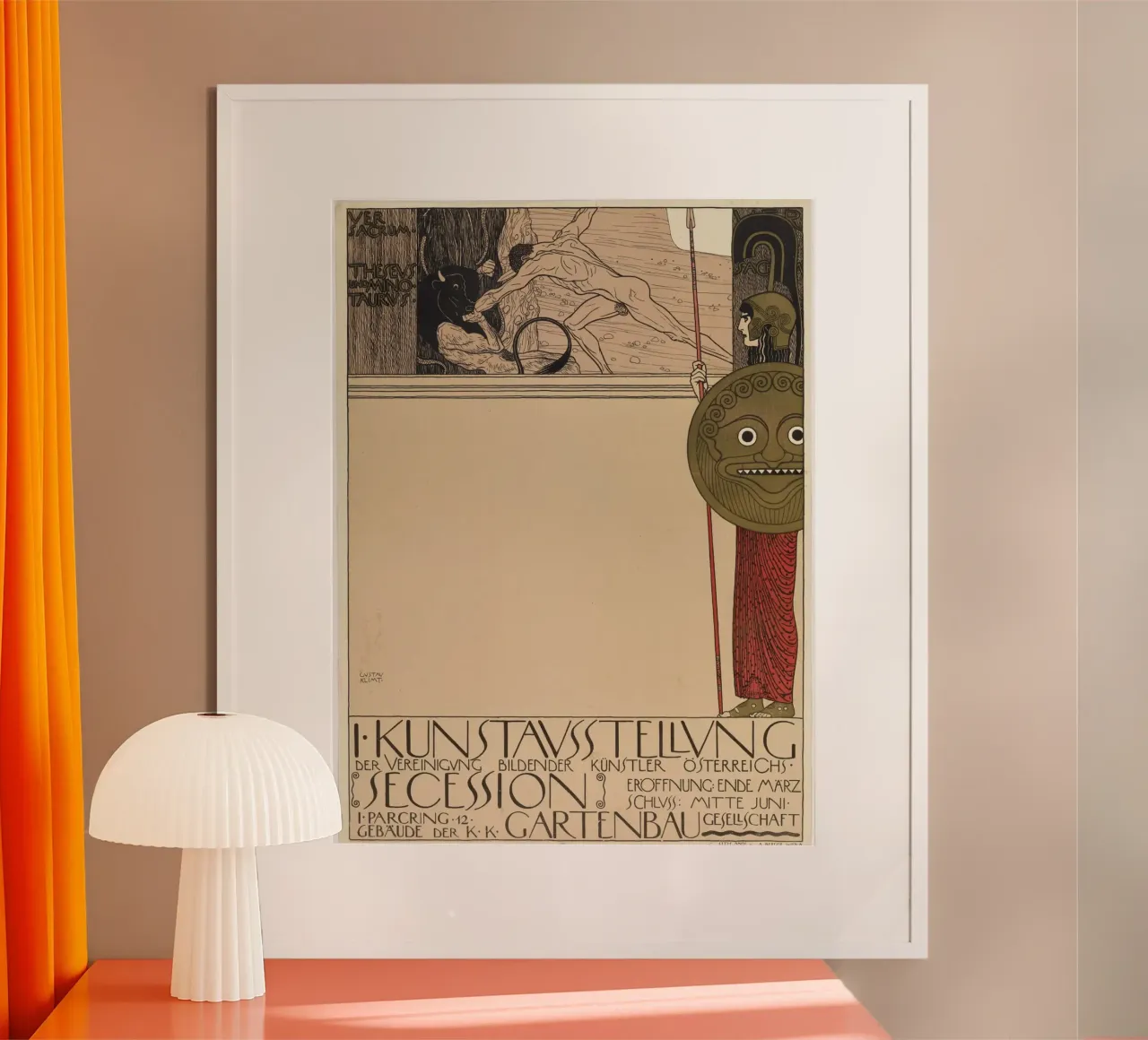 Il manifesto della Prima Secessione di Klimt (non censurato) - Art Nouveau, Myt poster da ClubArt