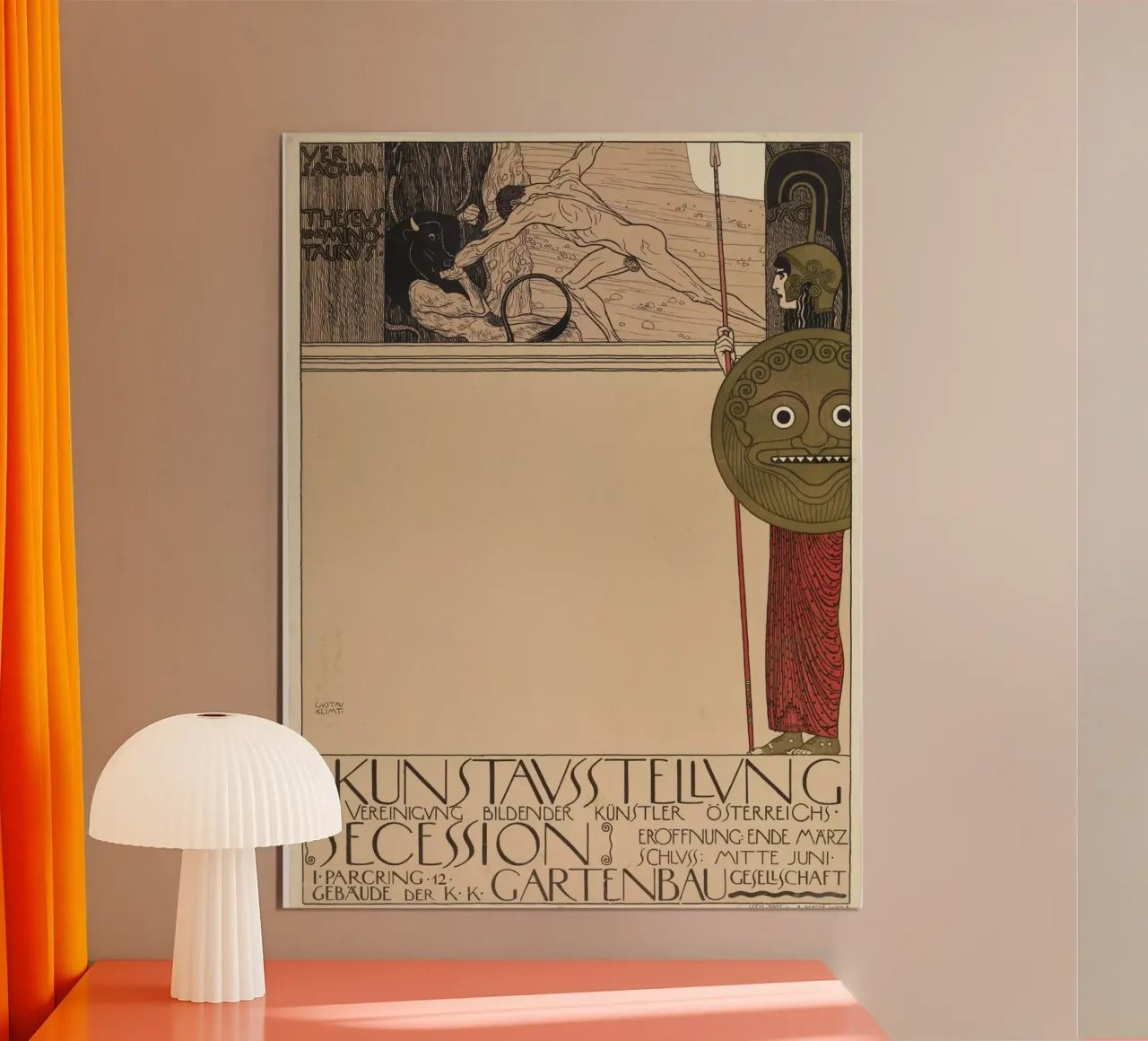 Il manifesto della Prima Secessione di Klimt (non censurato) - Art Nouveau, Myt poster da ClubArt