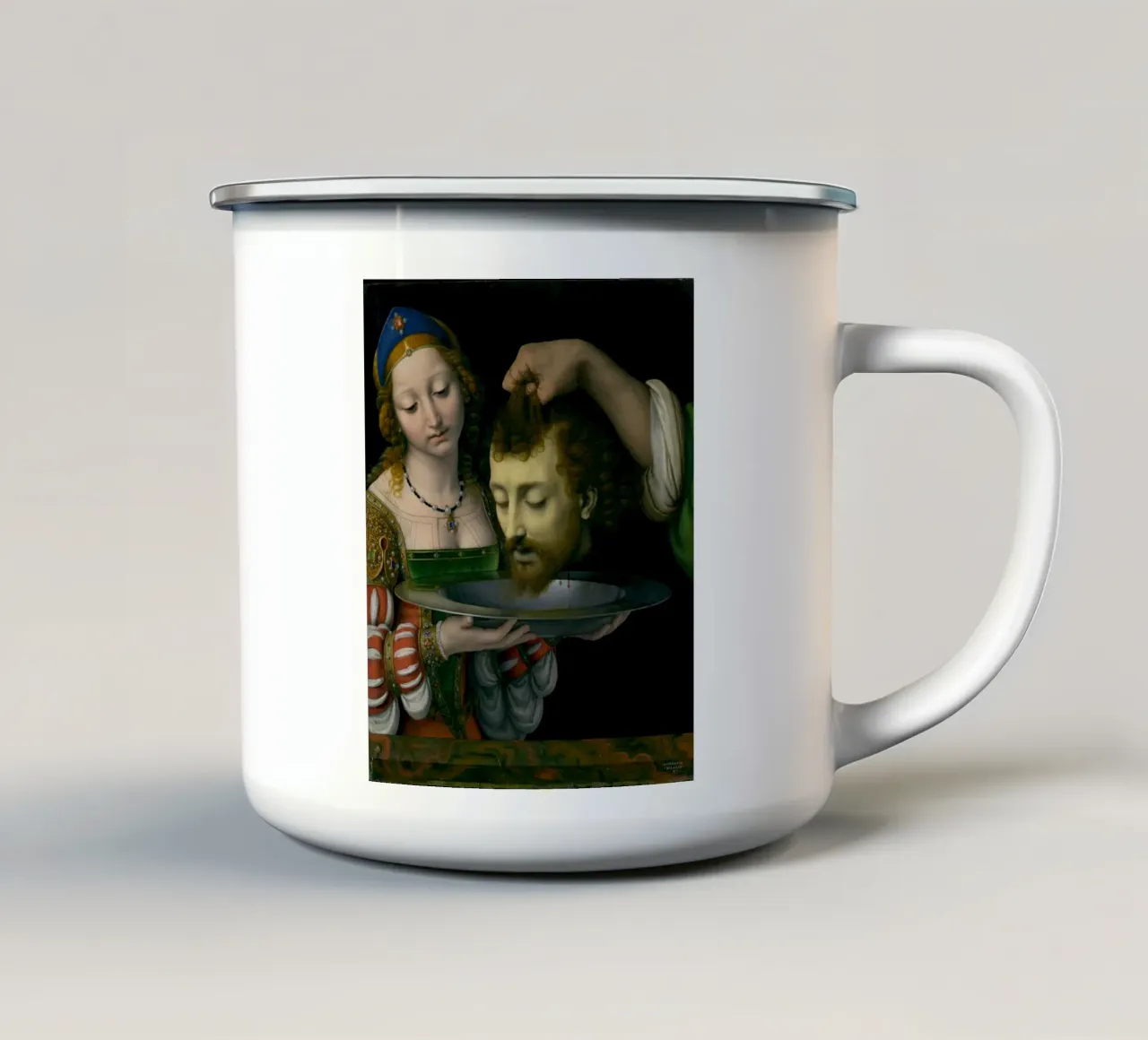 Salomè con la testa di Giovanni Battista" di Solari - Rinascimento tazza in smalto da ClubArt
