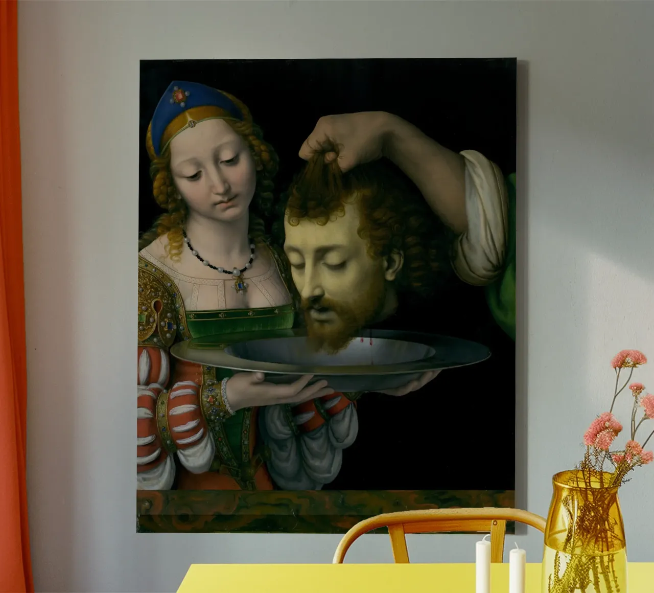 Solari's "Salome with John the Baptist's Head" - Renaissance canvas with Floater frame by ClubArt