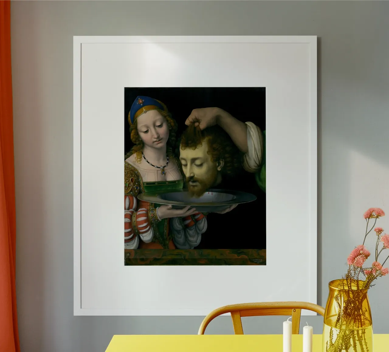 Solaris "Salome mit dem Haupt Johannes des Täufers" - Renaissance Poster mit Aluminium Rahmen von ClubArt