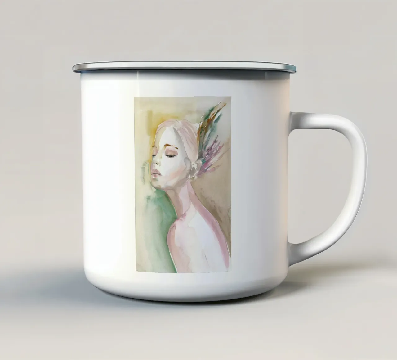 She Who Whispers tazza in smalto da Victoria Verbaan