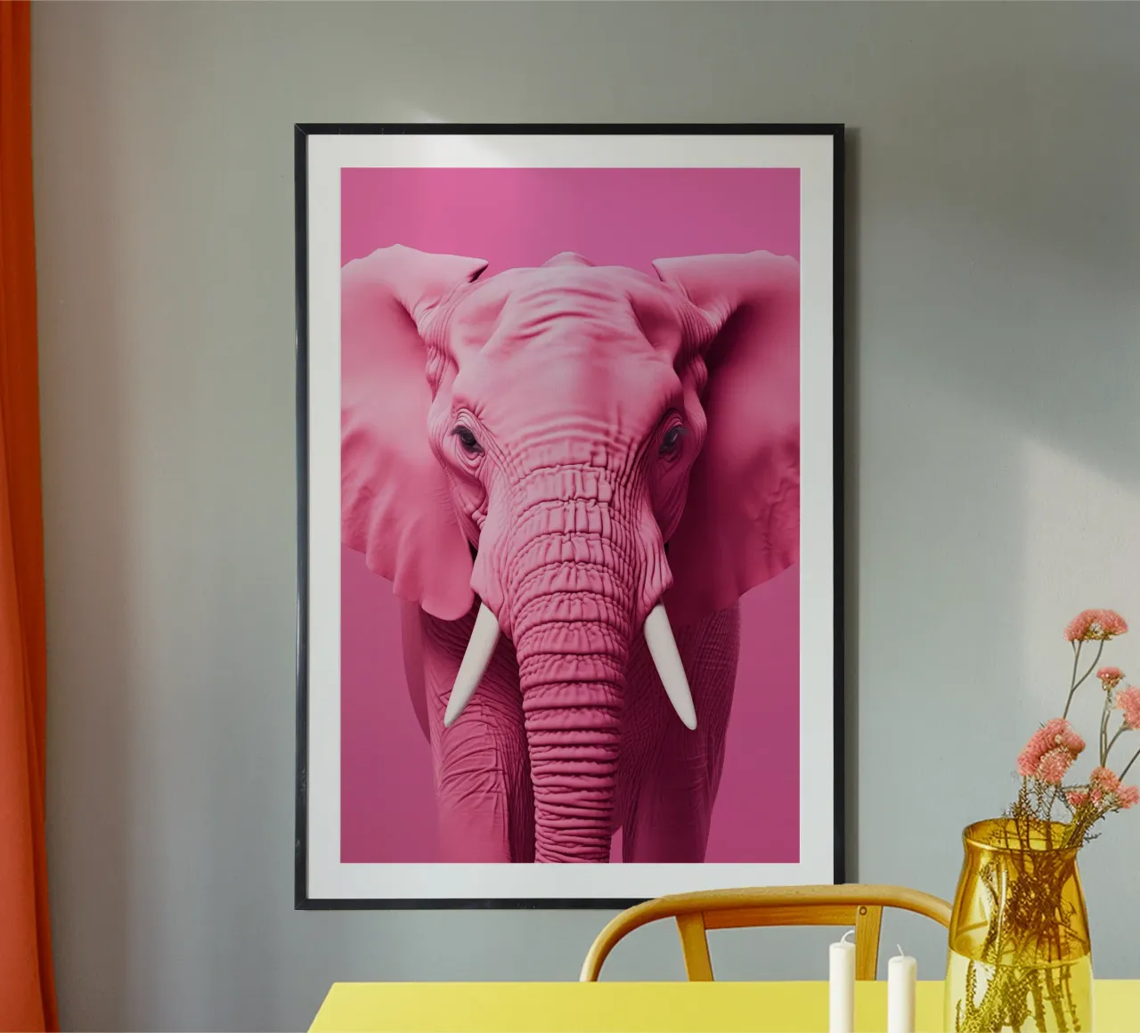Elephant pink poster by Imagine