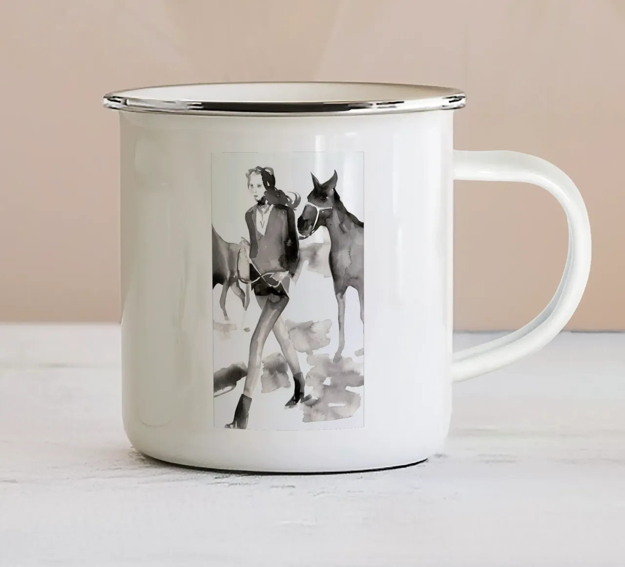 Welcome To The Rodeo tazza in smalto da Victoria Verbaan