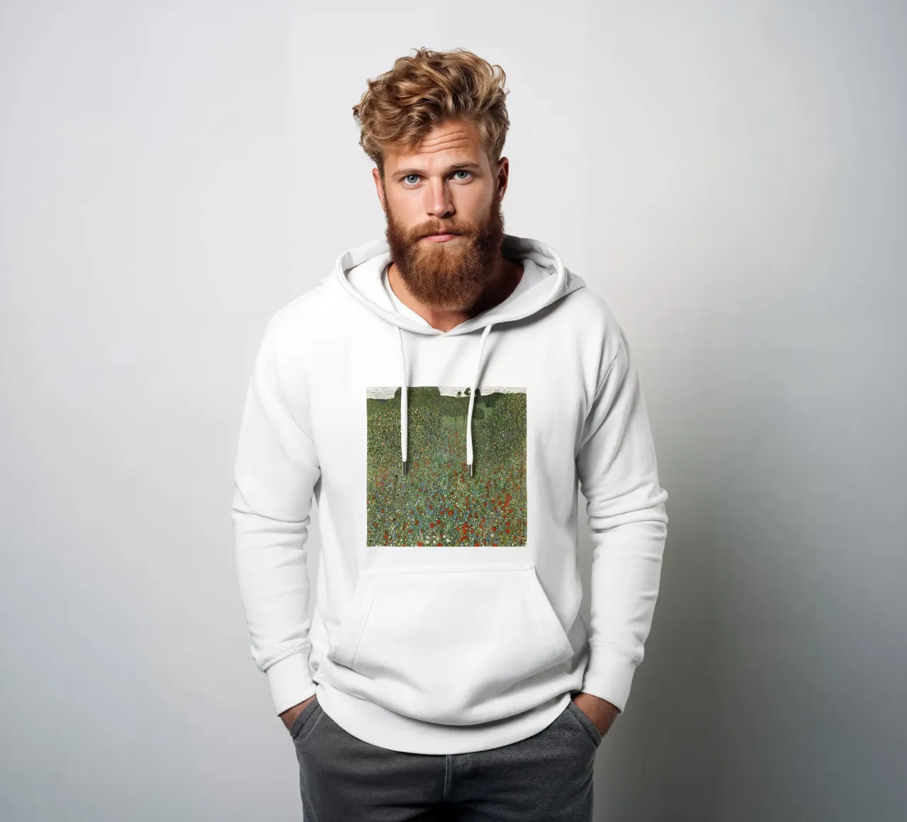 Klimts "Mohnfeld" - Pointillistisch, floral, lebendige Wiese Hoodie von ClubArt
