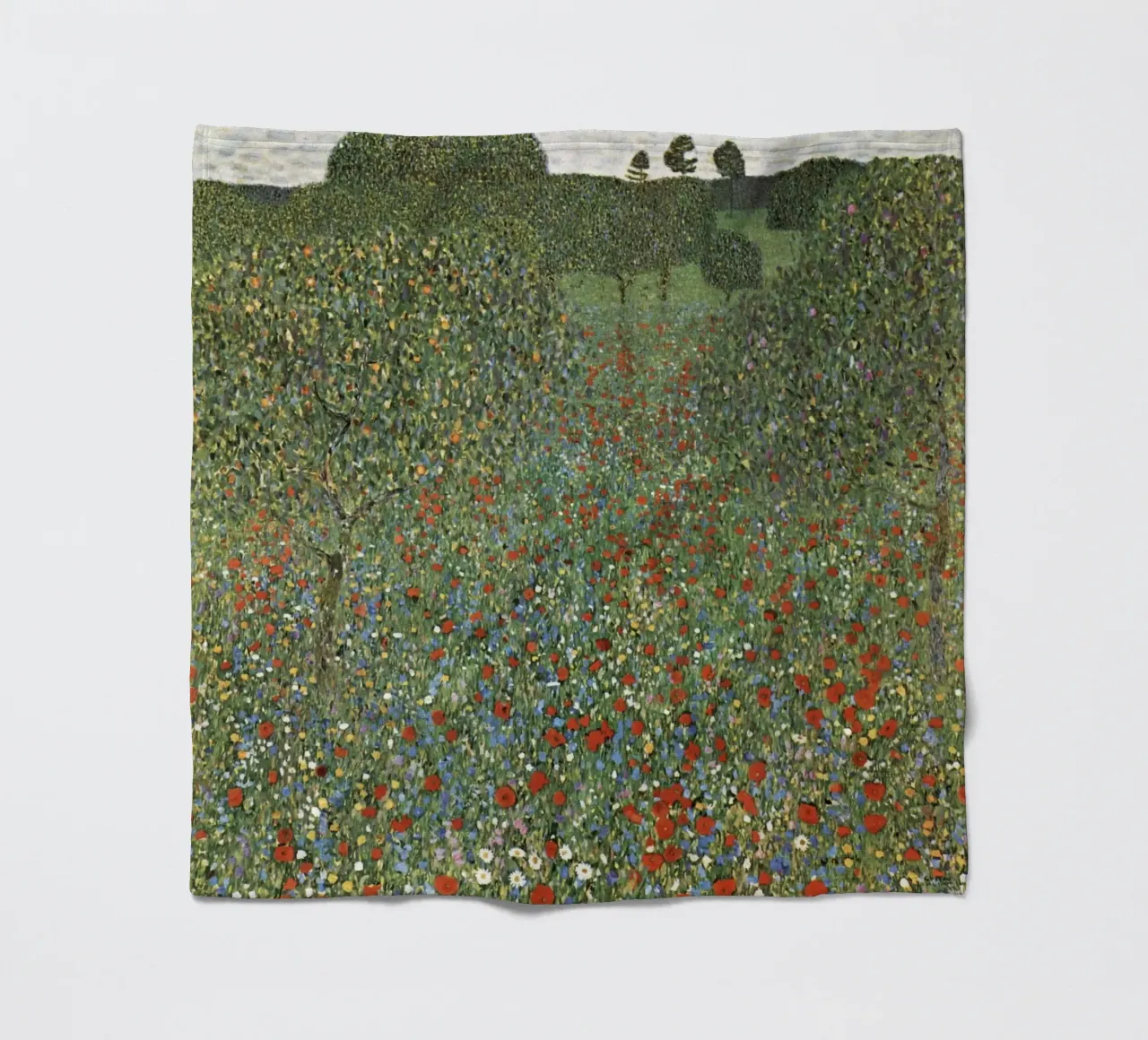 Klimts "Mohnfeld" - Pointillistisch, floral, lebendige Wiese Fleecedecke von ClubArt