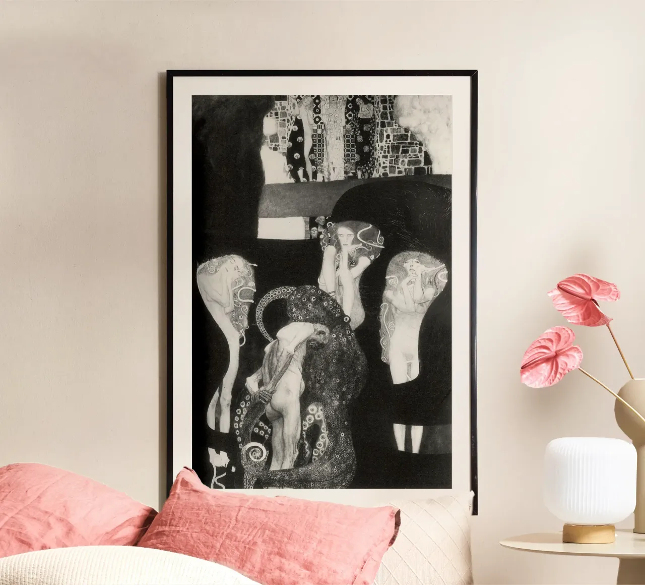 La "Giurisprudenza" di Klimt - Simbolismo, allegoria, oscura accademia poster con telaio in plastica da ClubArt