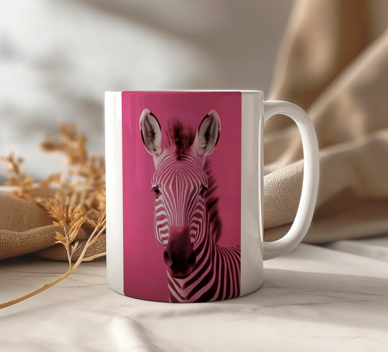 Zebra roze tazza in ceramica da Imagine