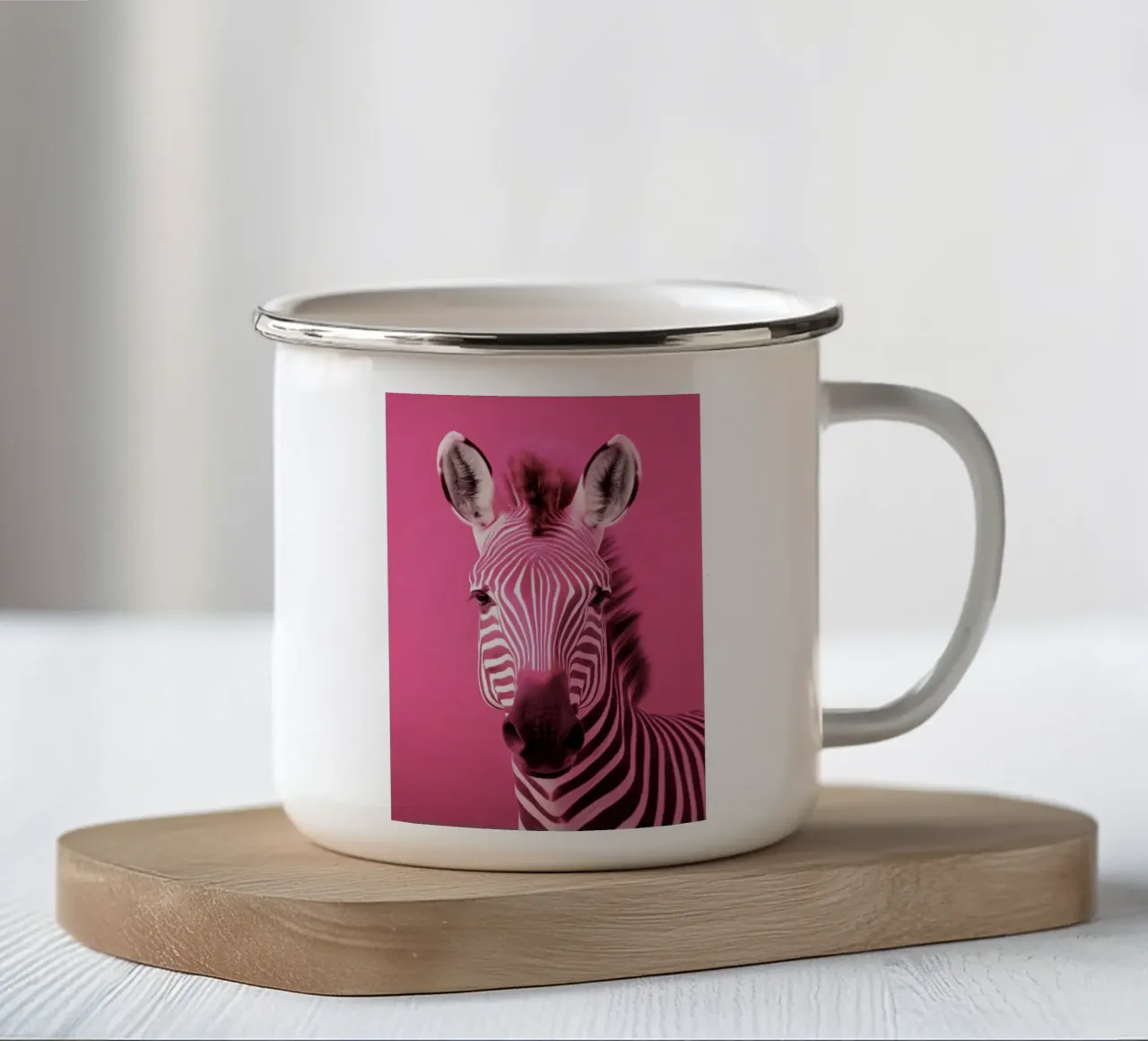 Zebra roze tazza in smalto da Imagine