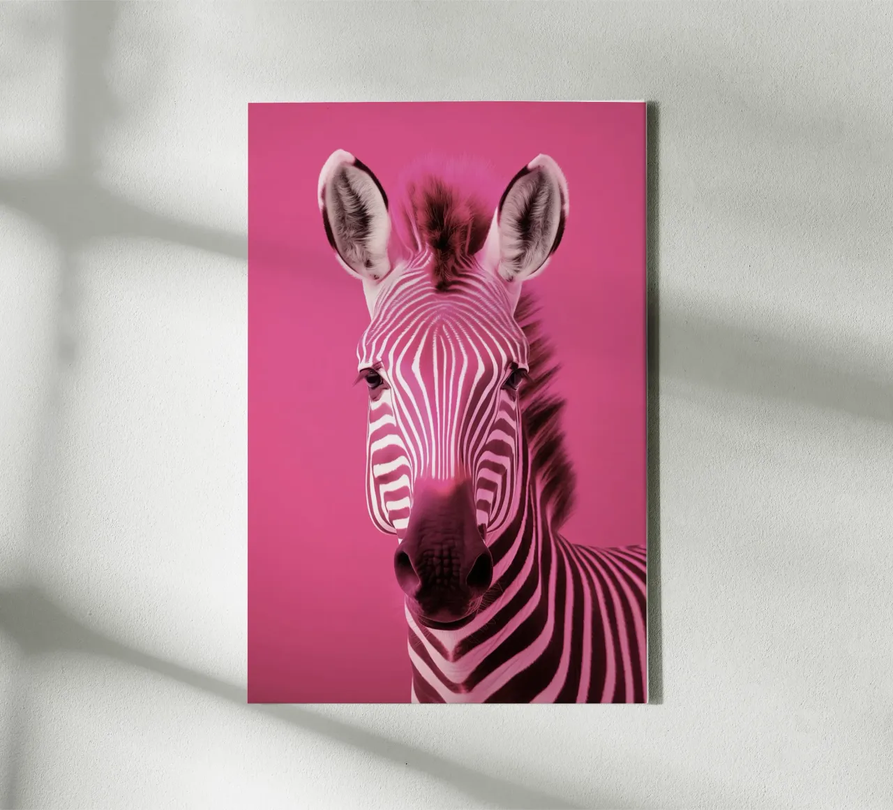 Zebra roze tela con Cornice a cassetta da Imagine