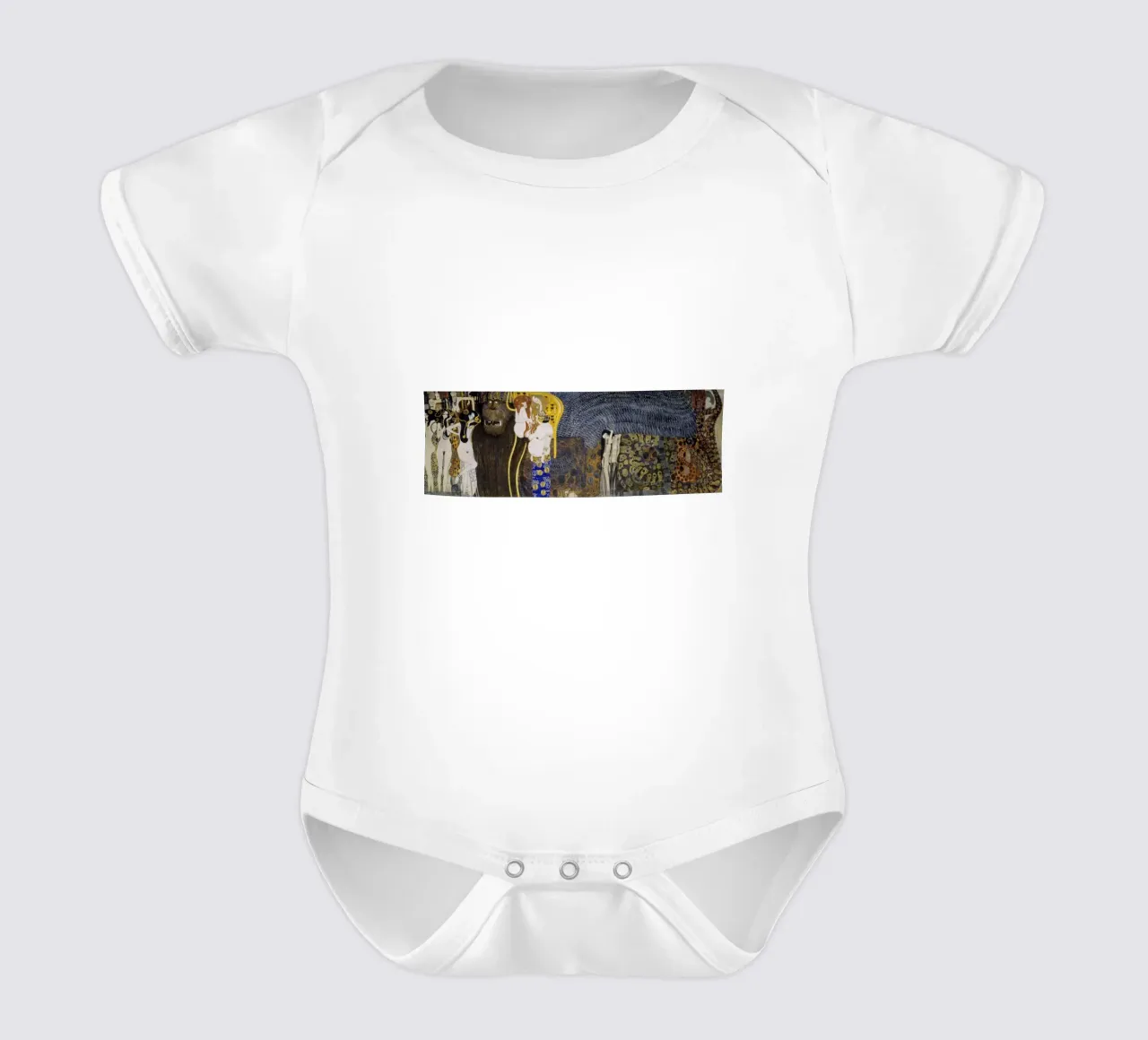 Klimt's "Hostile Powers" - Beethoven Frieze, Symbolism, Myth short-sleeve baby romper by ClubArt