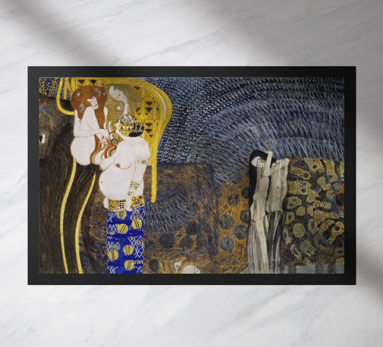 Klimt's "Hostile Powers" - Beethoven Frieze, Symbolism, Myth doormat by ClubArt