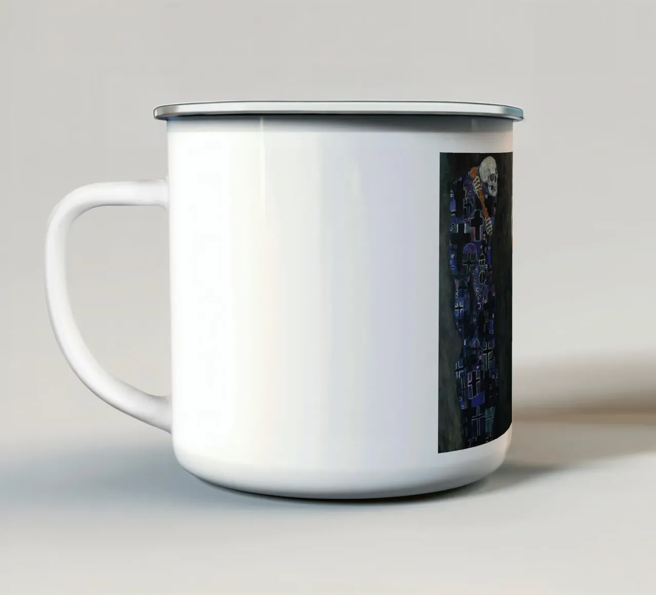 La "Morte e la Vita" di Klimt - Simbolismo, esistenziale, struggente tazza in smalto da ClubArt