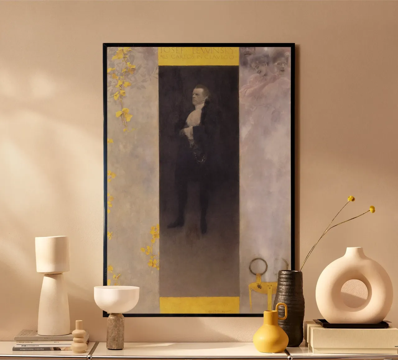 Klimts "Josef Lewinsky als Carlos" - Porträt, Symbolismus, Poster von ClubArt
