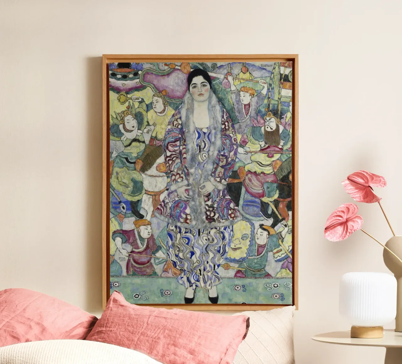 "Friederike Maria Beer" di Klimt - Espressionismo, ritrattistica tela con Cornice a cassetta da ClubArt