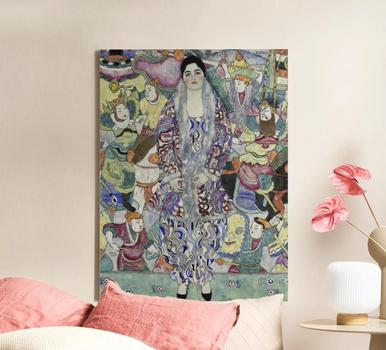 "Friederike Maria Beer" di Klimt - Espressionismo, ritrattistica tela con Cornice a cassetta da ClubArt