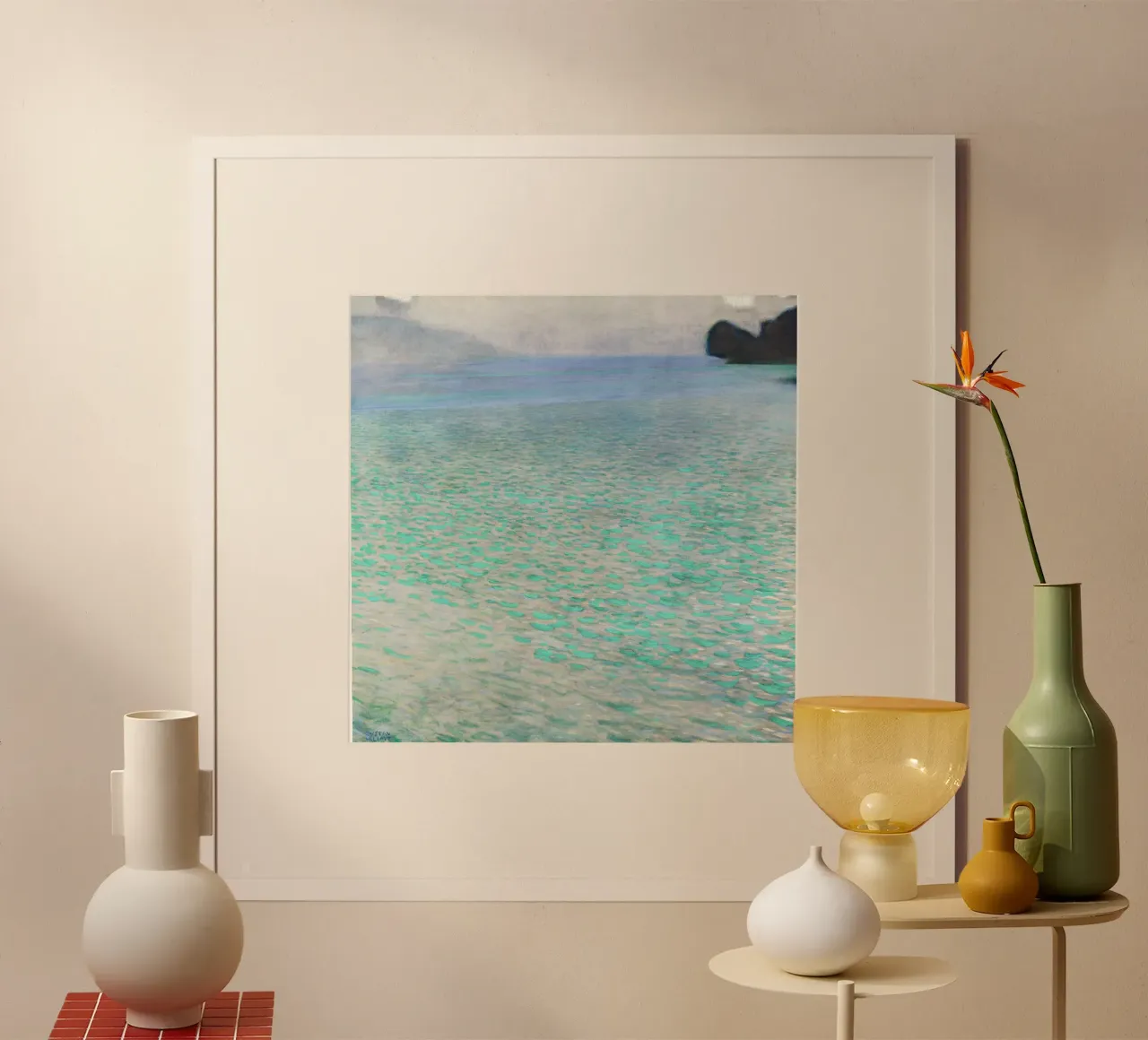 Klimts "Attersee" - Modernistisch meer, impressionisme, abstract poster van ClubArt