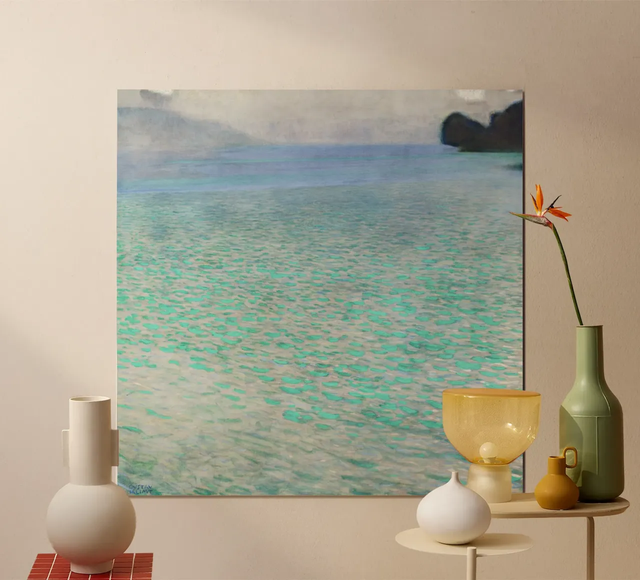Klimts "Attersee" - Modernistisch meer, impressionisme, abstract poster van ClubArt