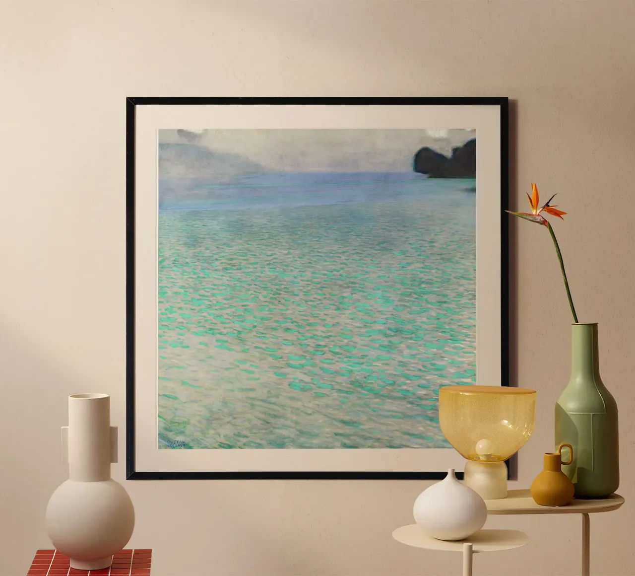 Klimts "Attersee" - Modernistisch meer, impressionisme, abstract poster van ClubArt